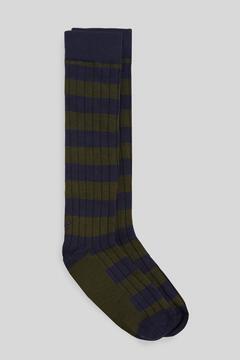 Cortefiel Silbon green striped socks Green