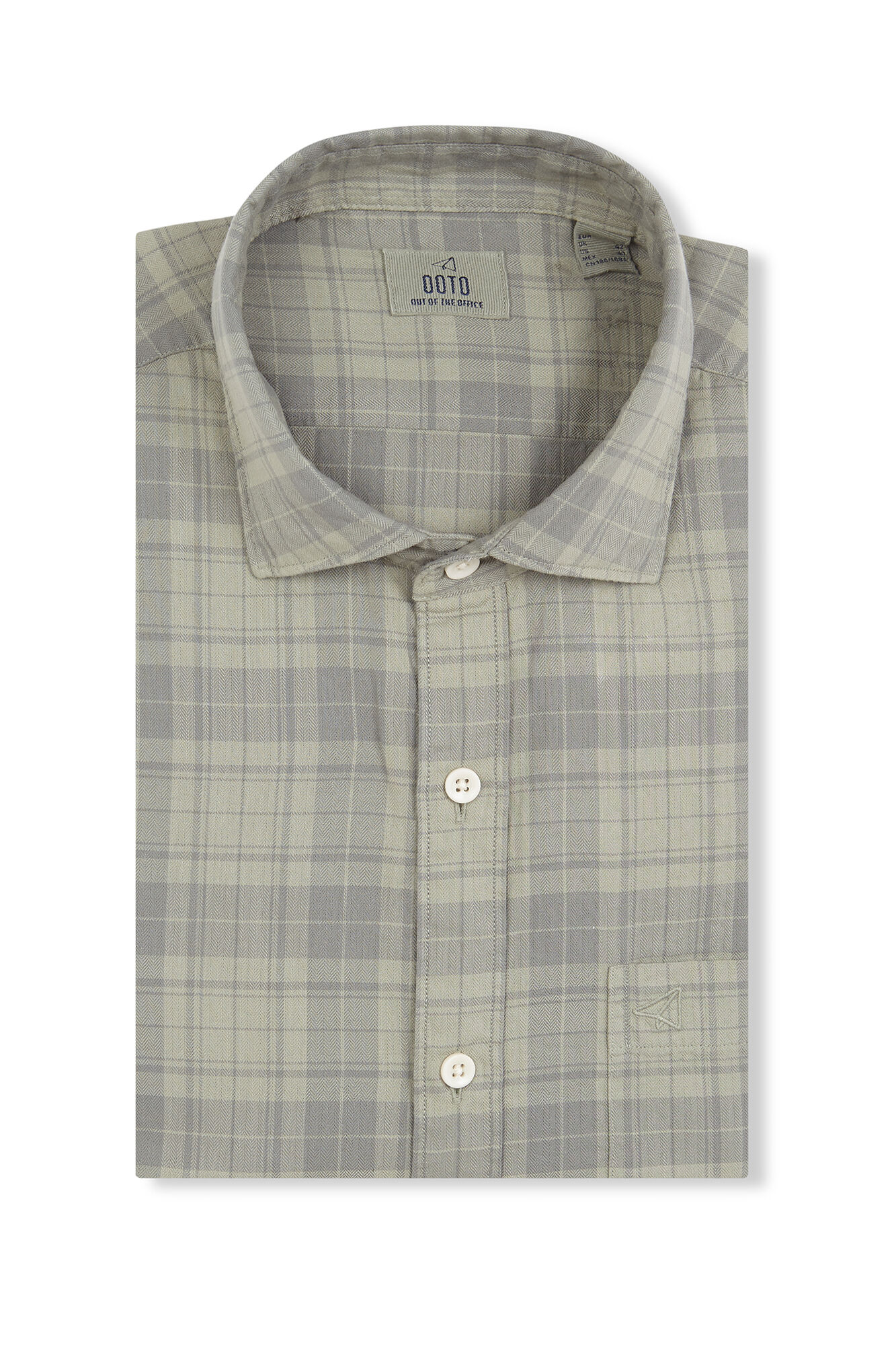 OOTO Camisa xadrez tingida Verde