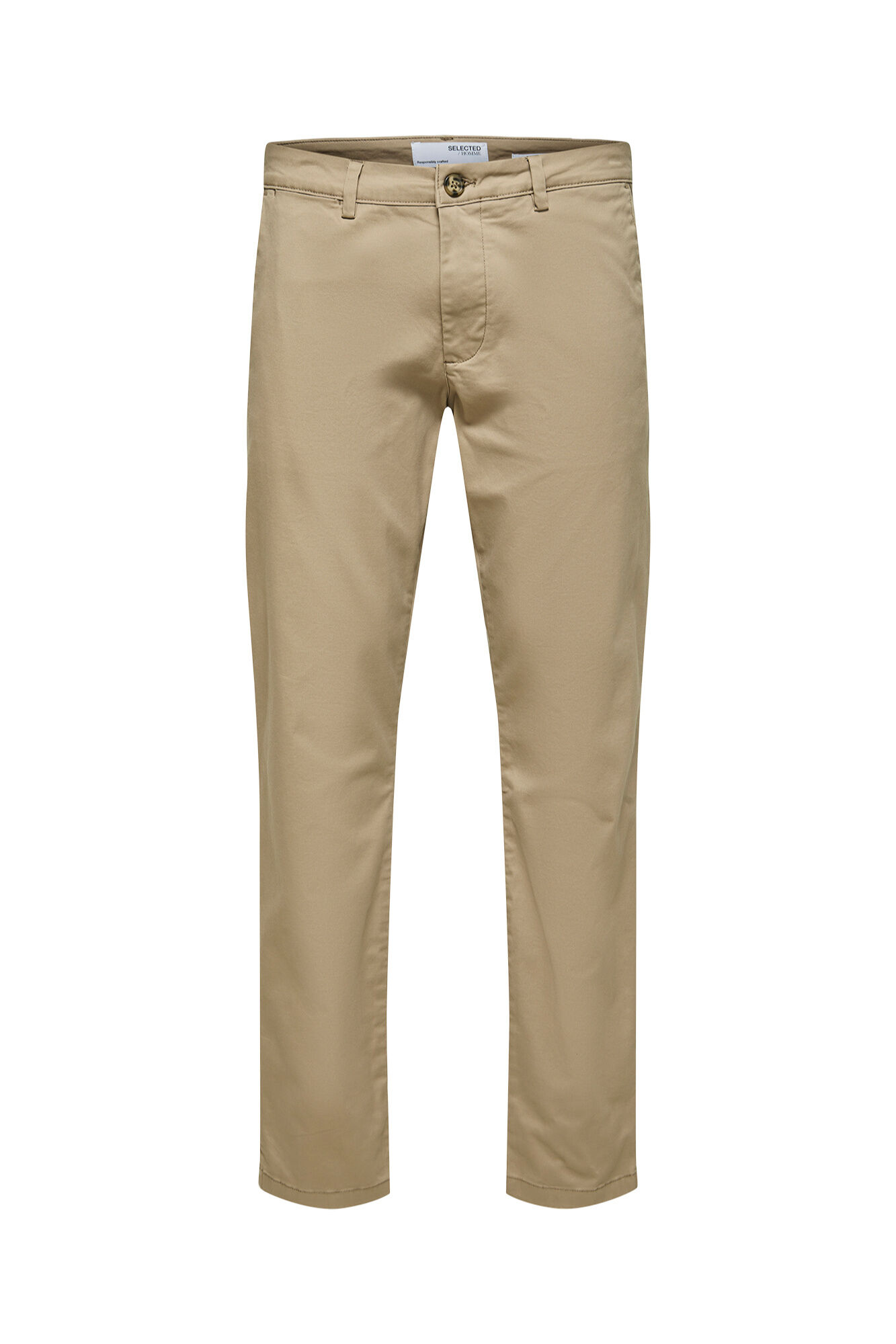Selected Cal&ccedil;as chino para homem slim fit Tostado