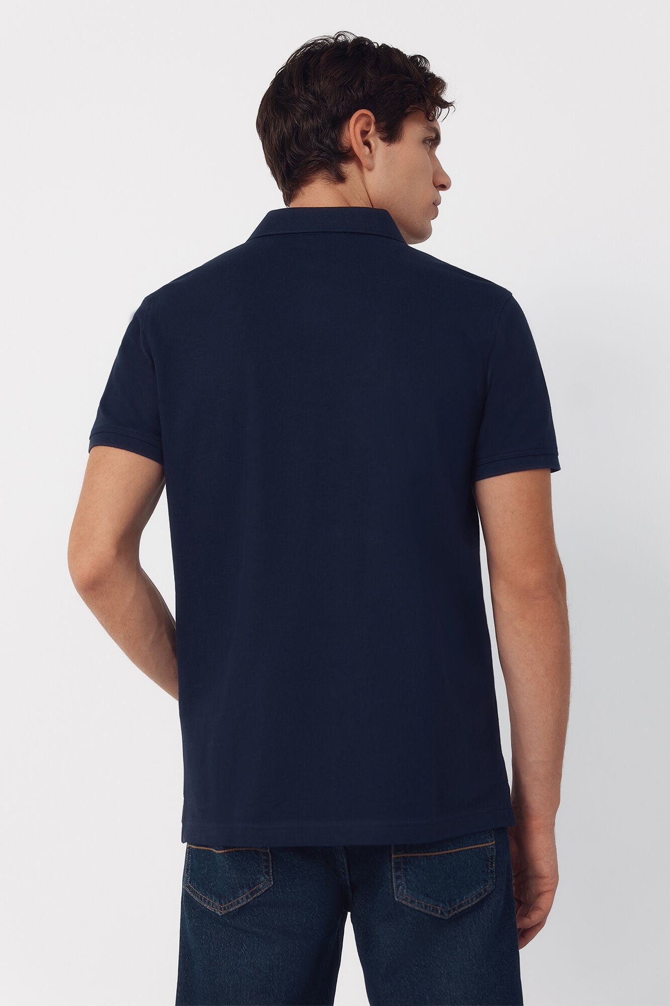 Cortefiel Polo b&aacute;sico de piqu&eacute; slim Azul