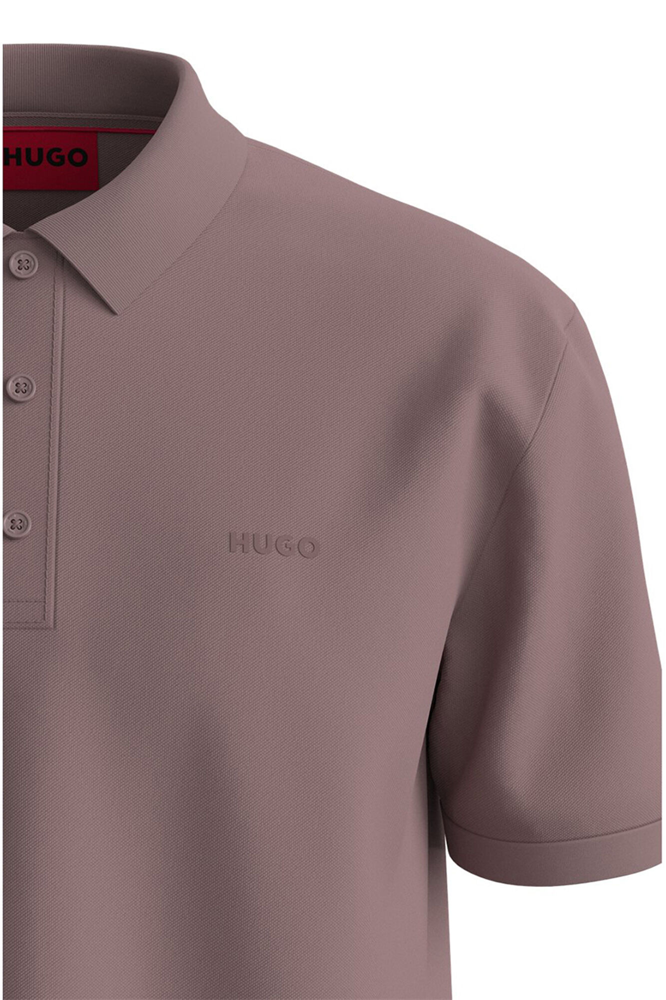 HUGO Polo de manga curta Castanho