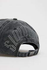 Cortefiel Gorra denim tachas Gris