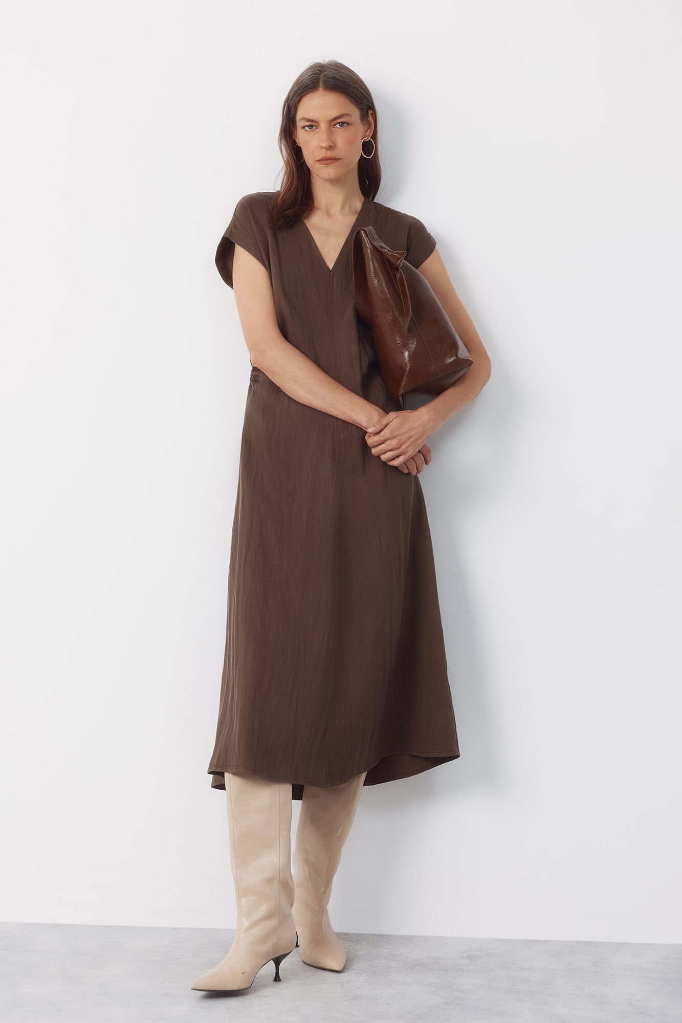 Cortefiel Vestido com franzidos