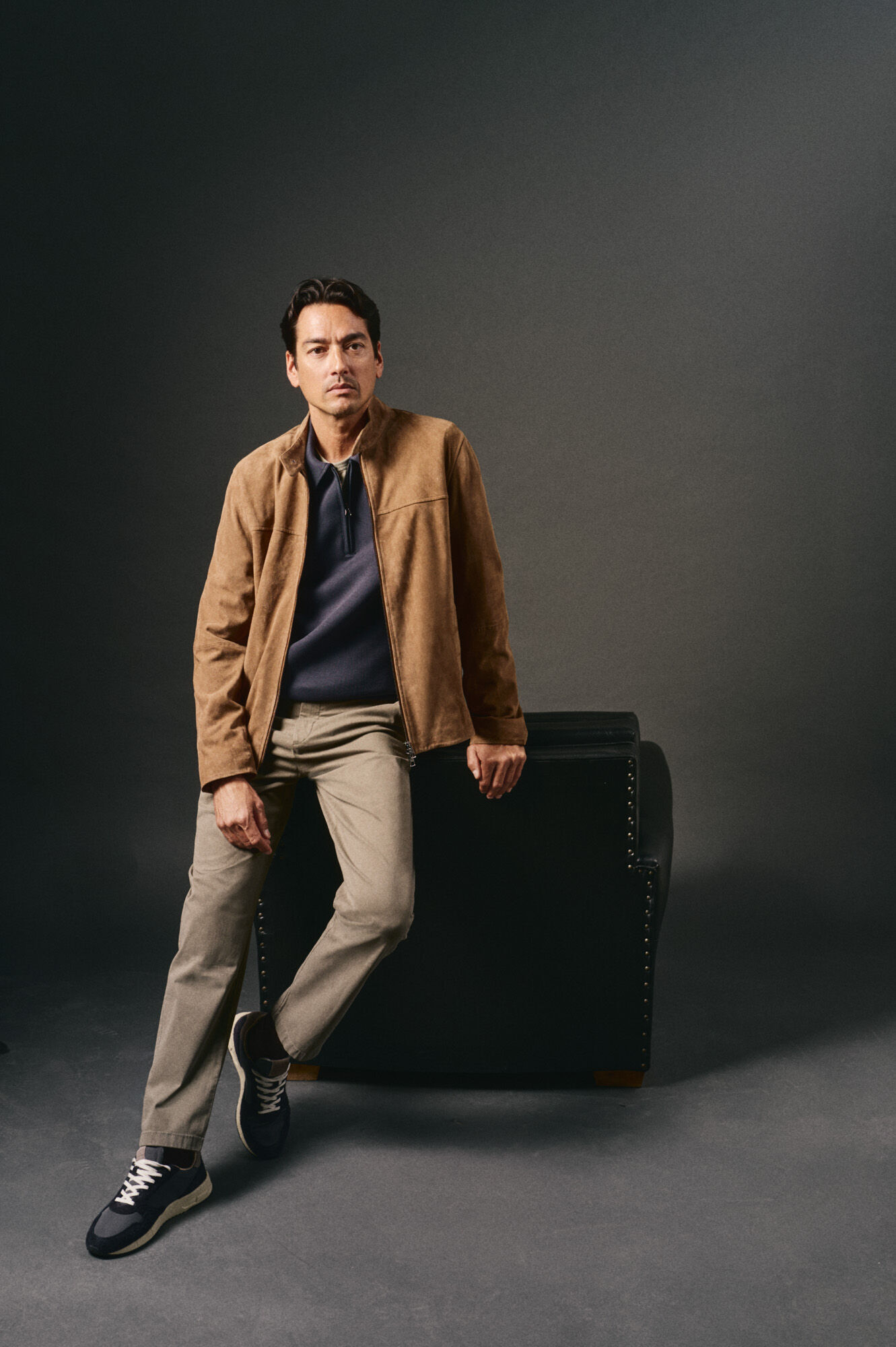 OOTO Zipped neck sweatshirt Navy