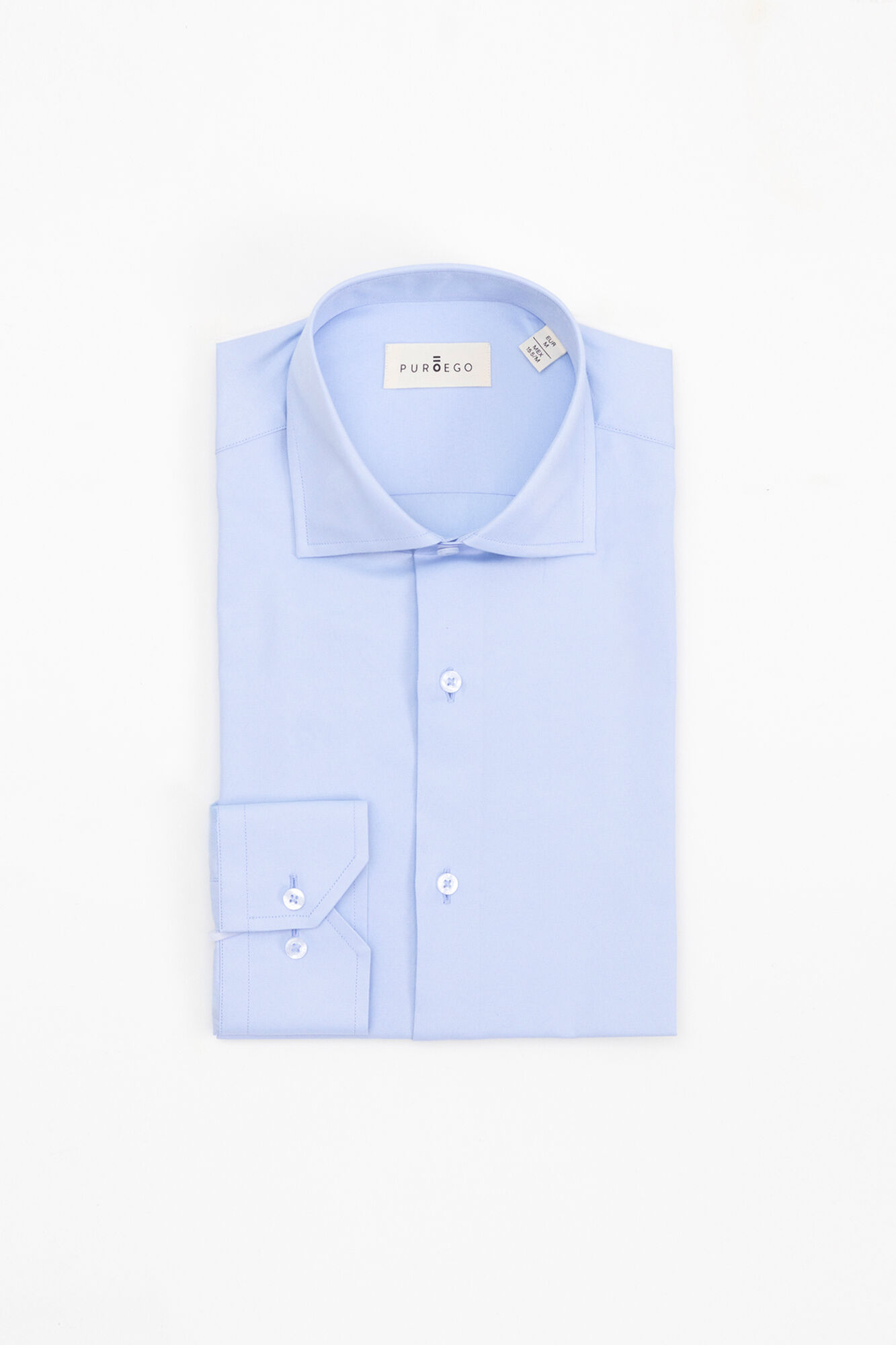 PuroEGO Camisa vestir regular fit twill Azul