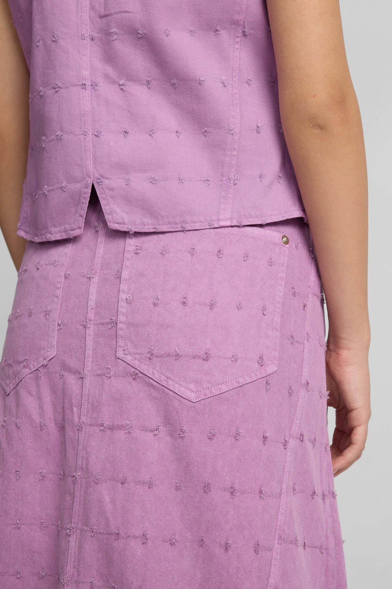 Silbon Falda denim calada Morado