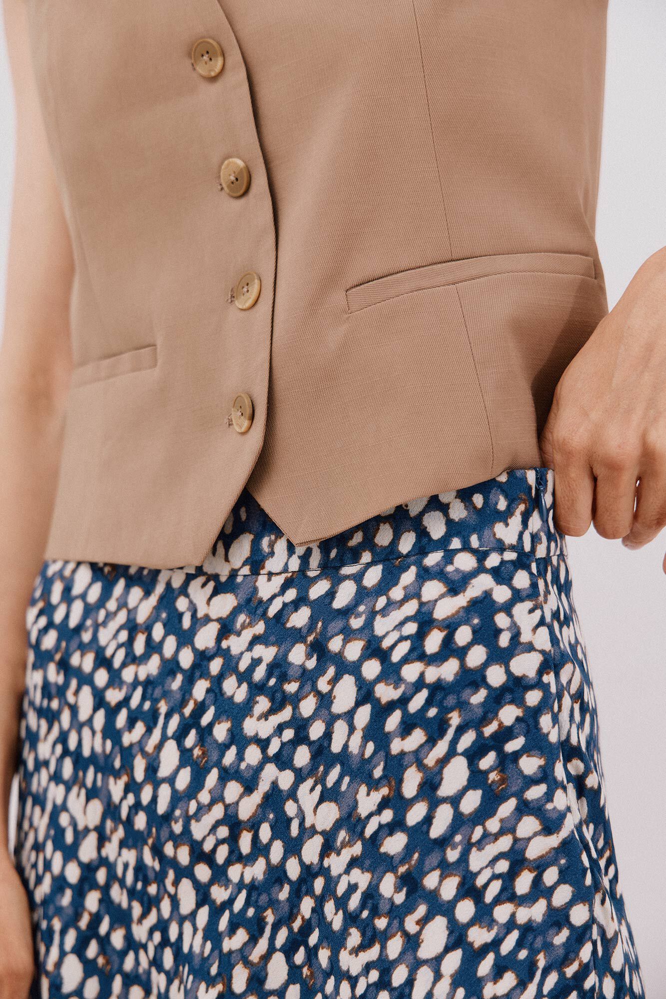 Cortefiel Printed circle skirt Multicolour