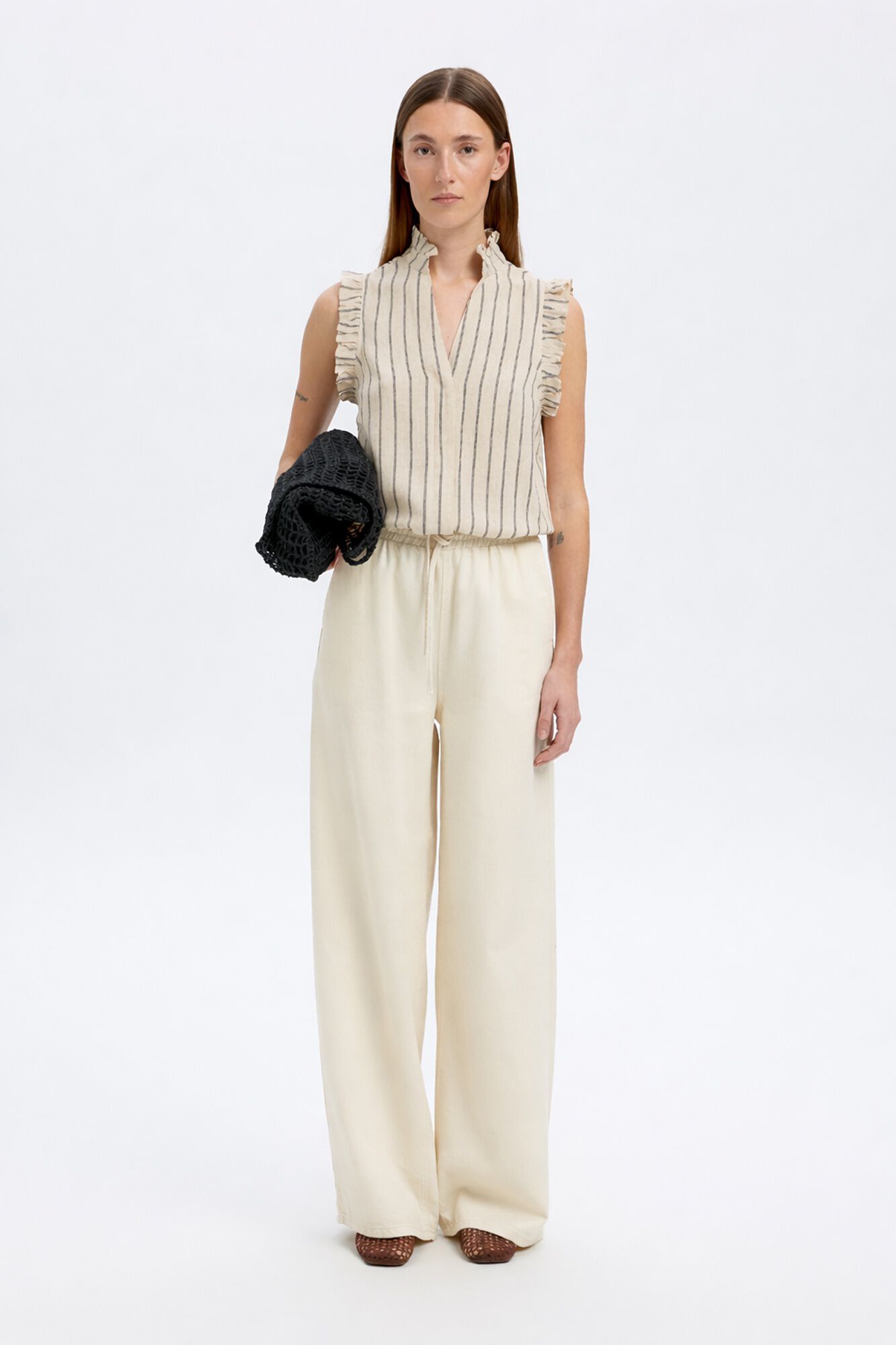 Selected Blusa sem mangas e folhos