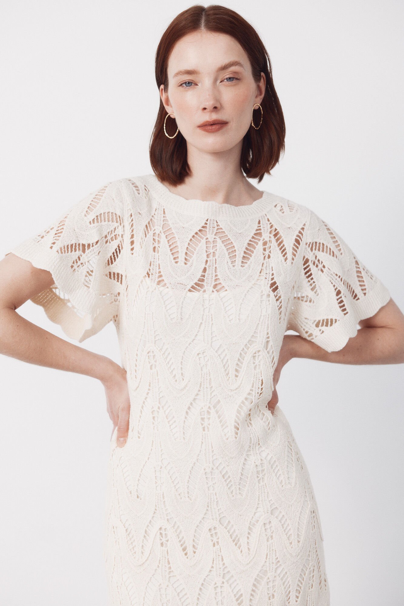 Cortefiel Vestido largo crochet