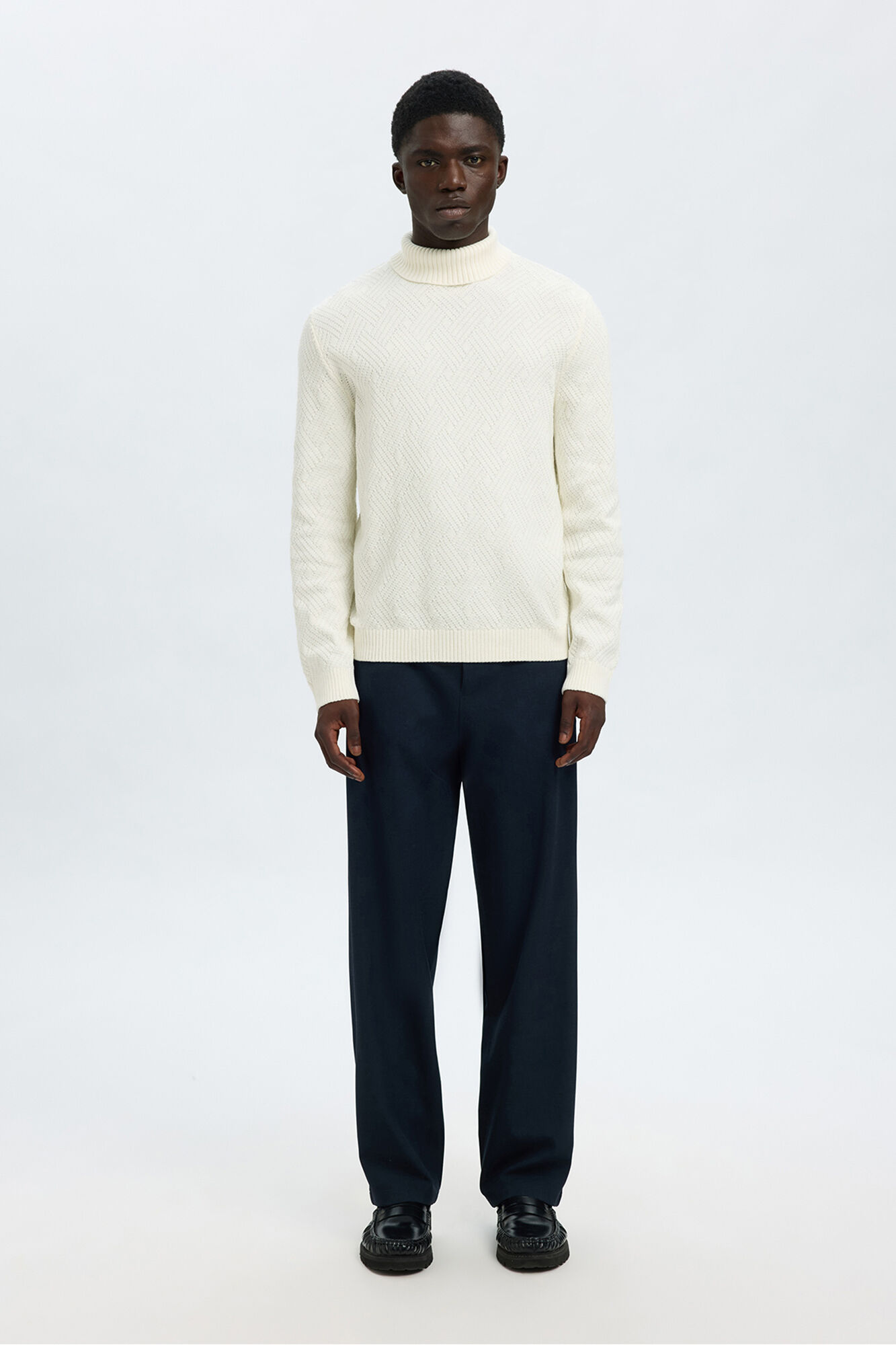 Selected Jersey estructura cuello alto 100% algod&oacute;n org&aacute;nico