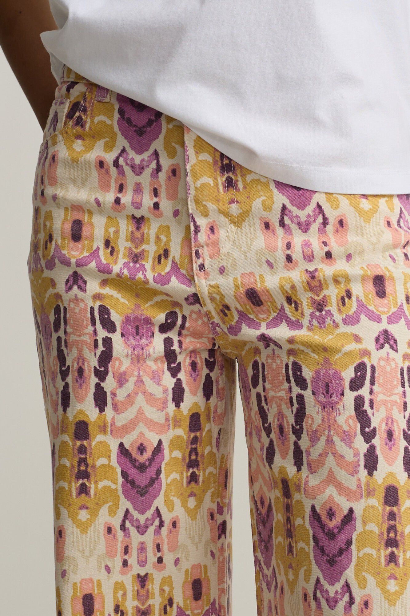Silbon Pantalon denim estampado ikat s