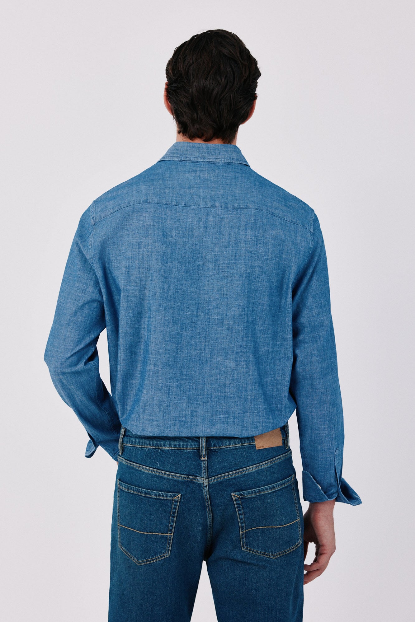Cortefiel Camisa chambray utility Azul marino