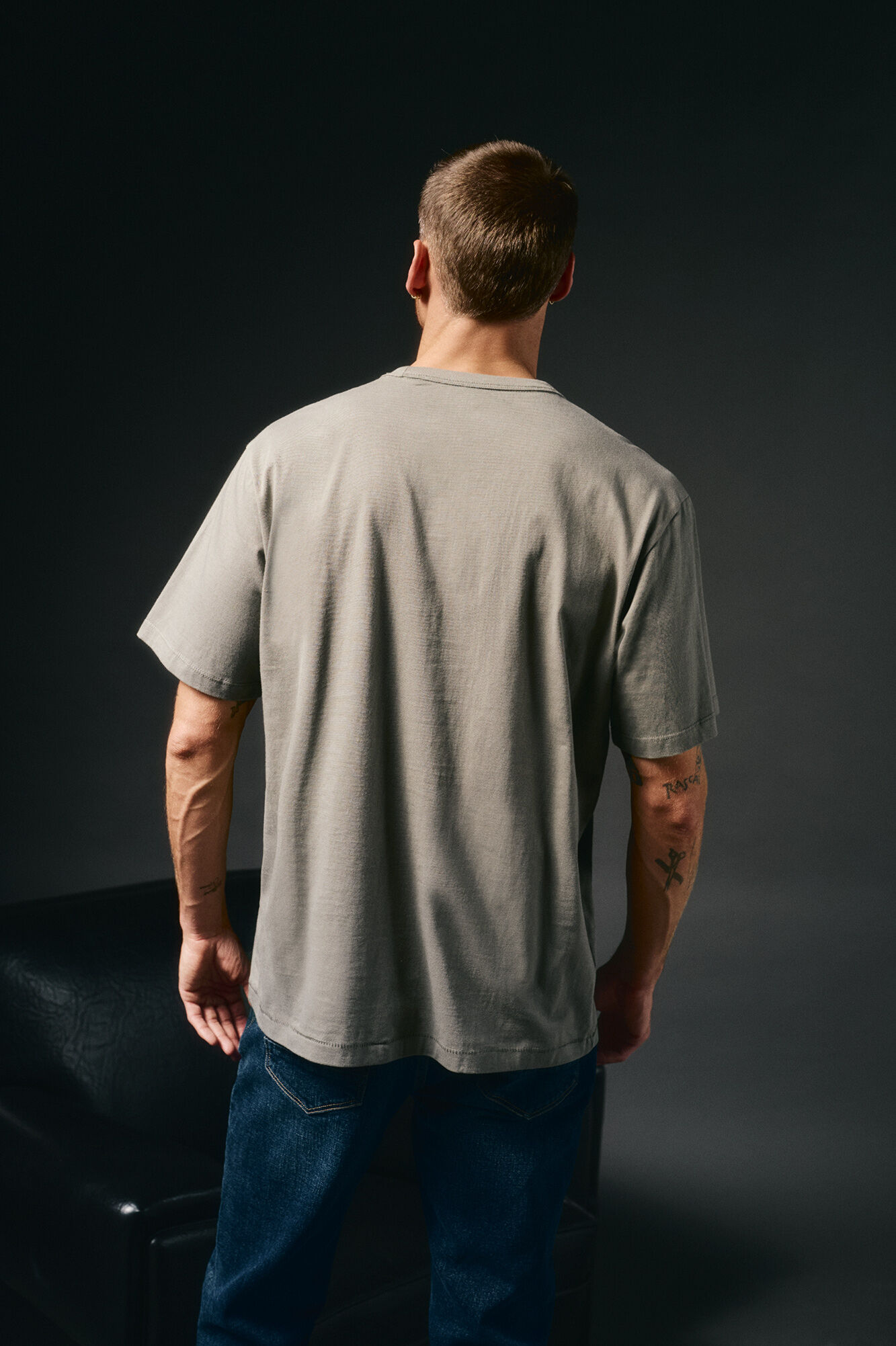 OOTO Washed graphic tee Kaki