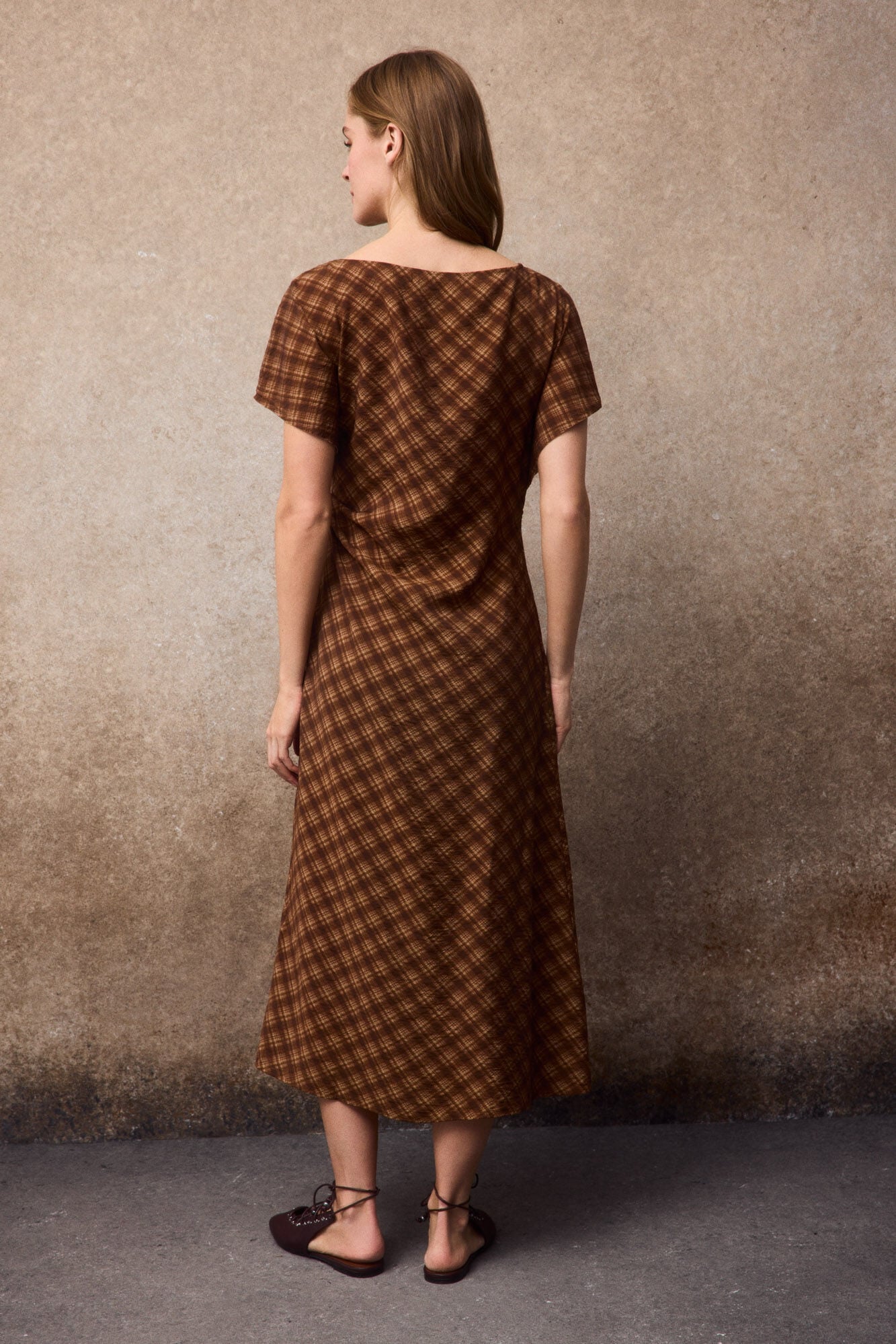 Slowlove Printed dress Printed brown