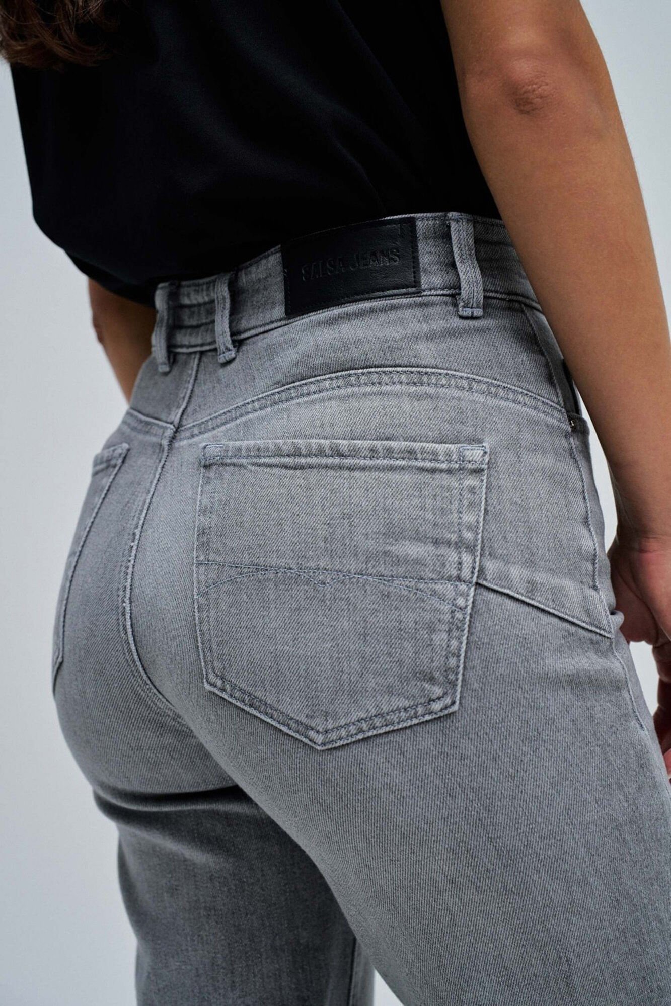 Salsa Jeans F&eacute; empurra em jeans reto Cinzento