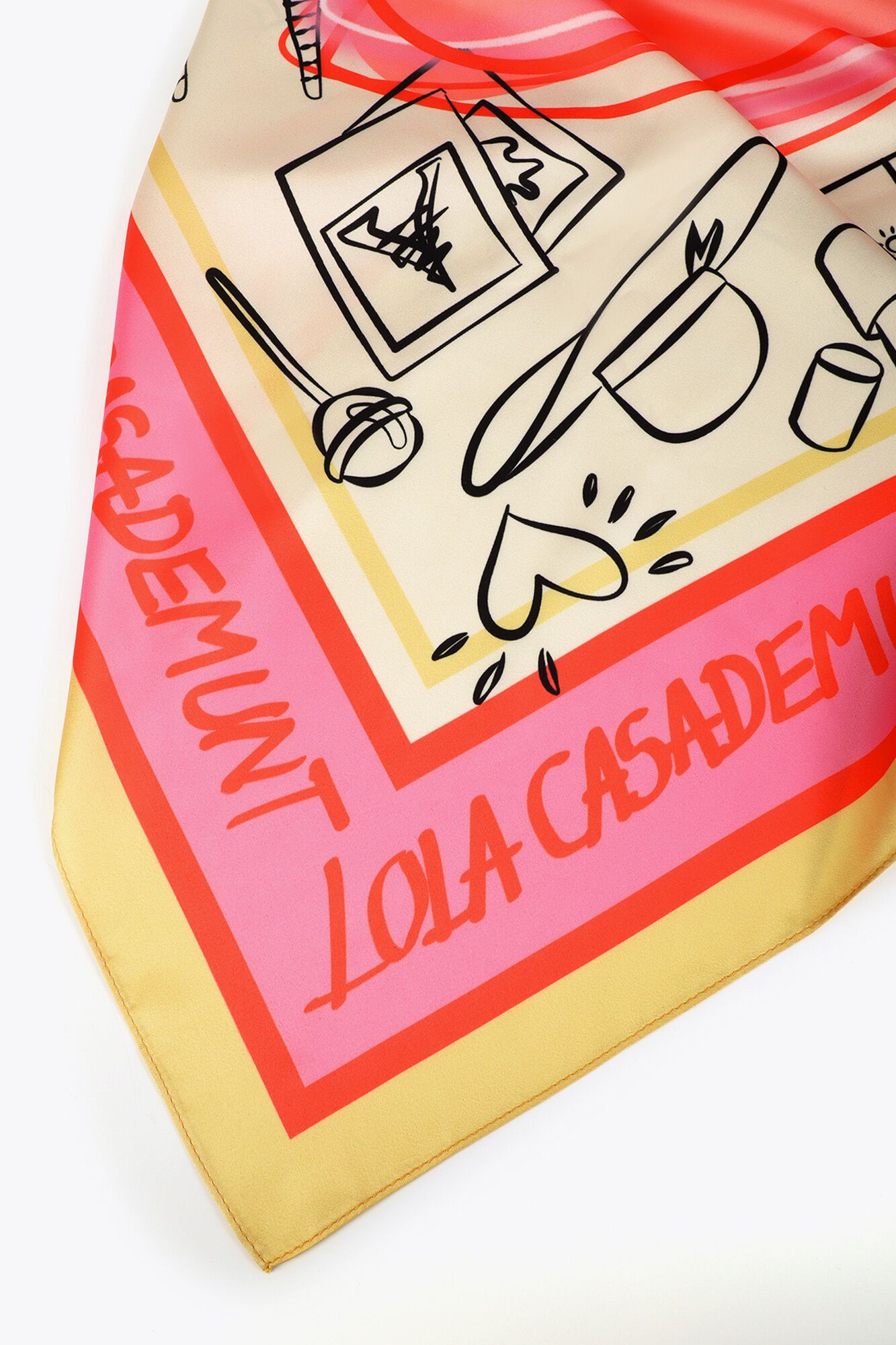 Lola Casademunt Satin-finish scarf Printed yellow