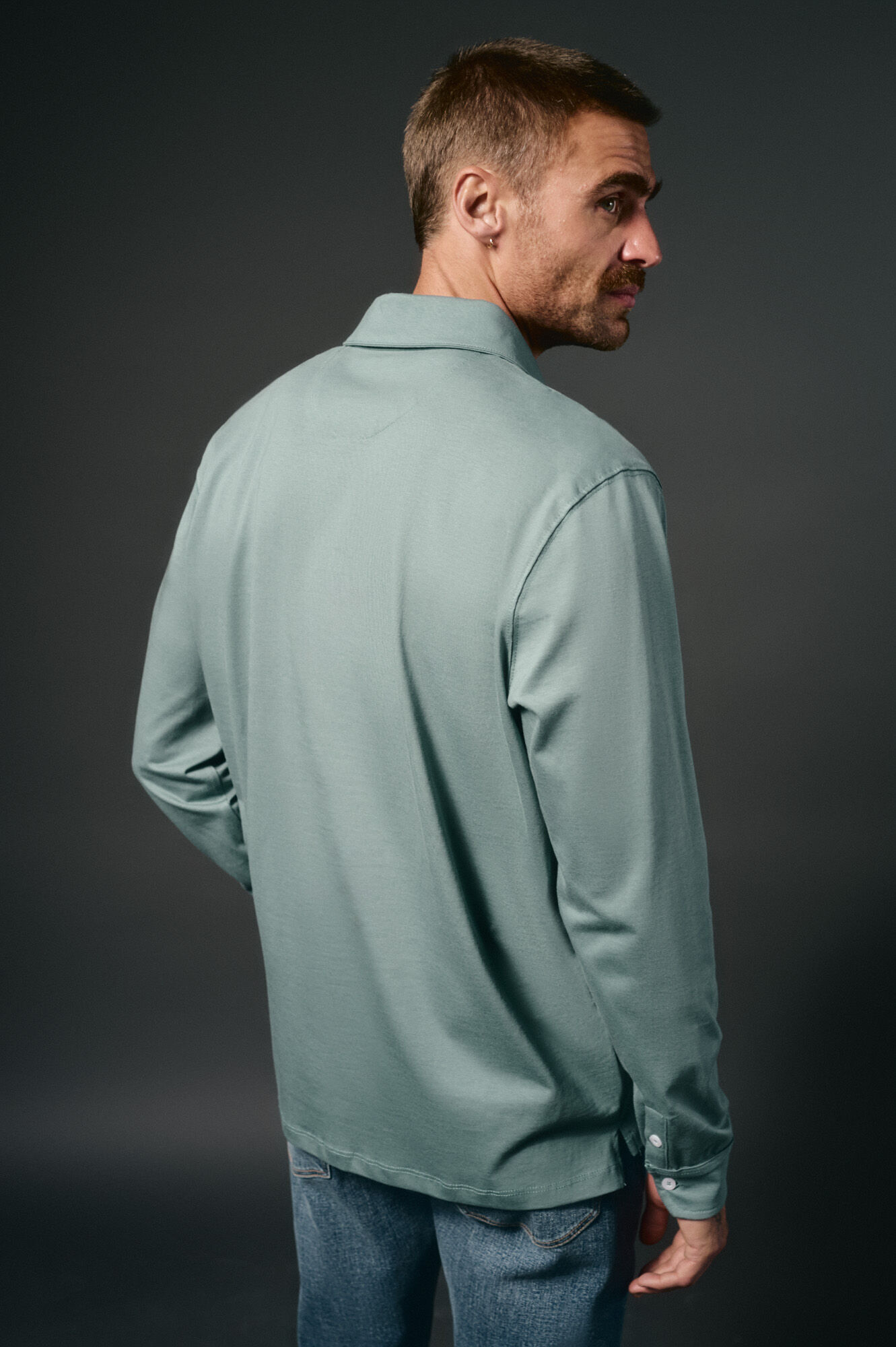 OOTO Polo de m&atilde;o longa Azul