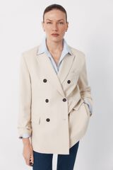 Cortefiel Blazer with large lapels Ivory