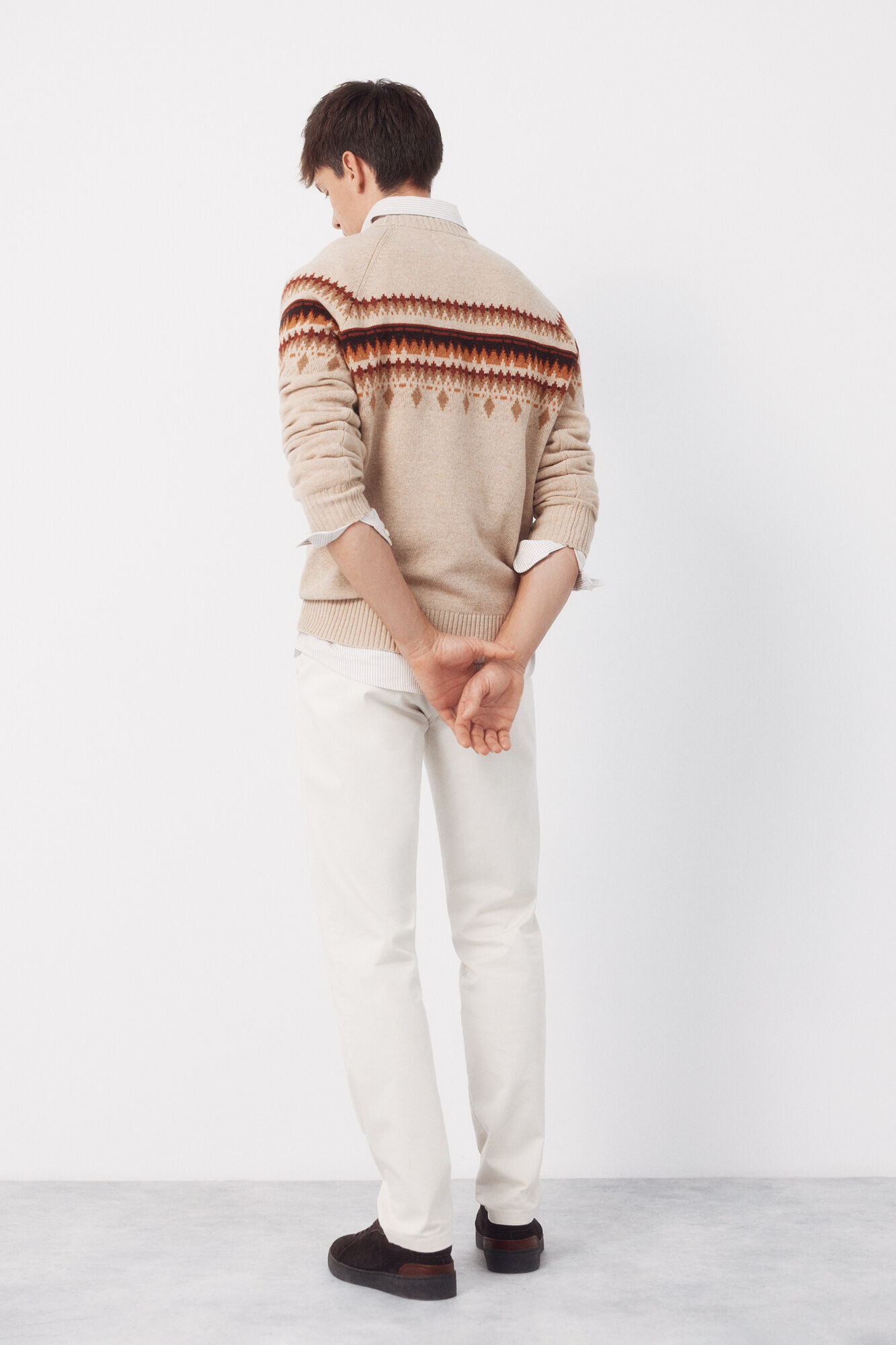 Cortefiel Su&eacute;ter de Natal com gola caixa de l&atilde; Tostado