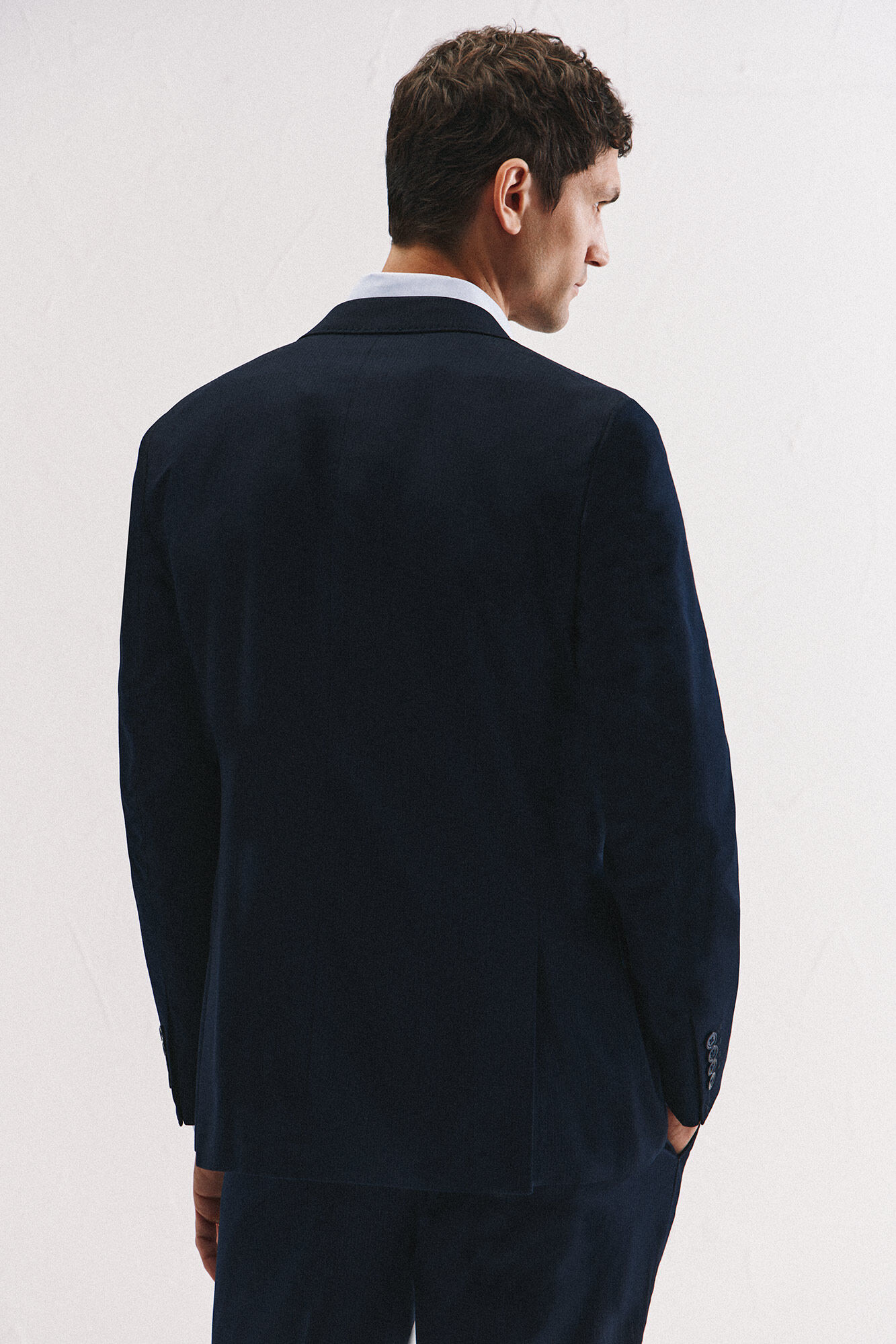 Cortefiel Xxi series micro stripe blazer Navy