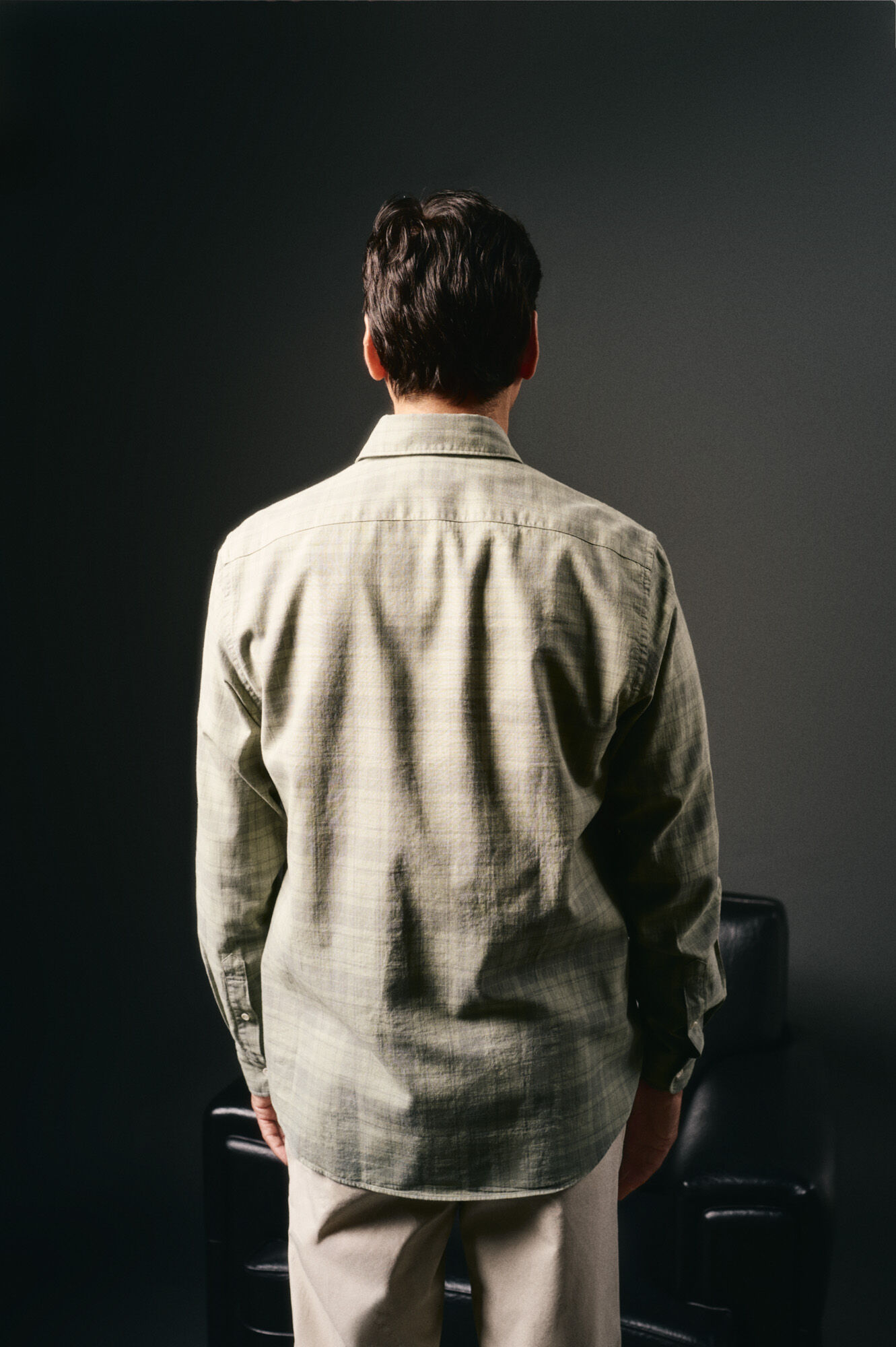 OOTO Camisa xadrez tingida Verde