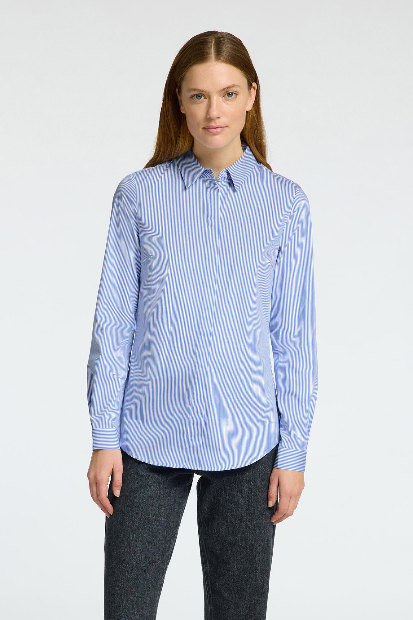 Selected Camisa Slim Fit confeccionada con algod&oacute;n org&aacute;nico Azul