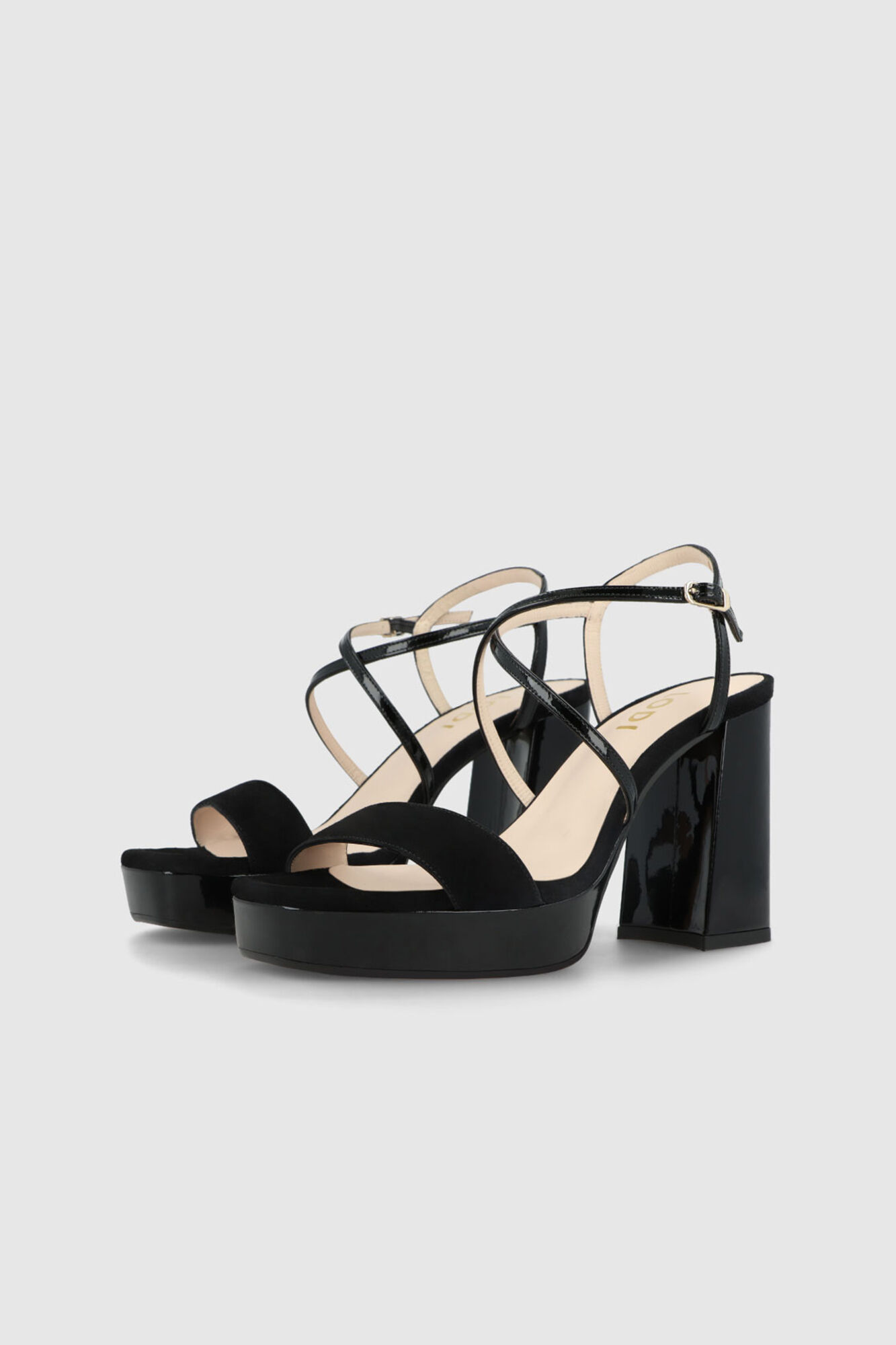 Lodi Platform sandals in black suede Black