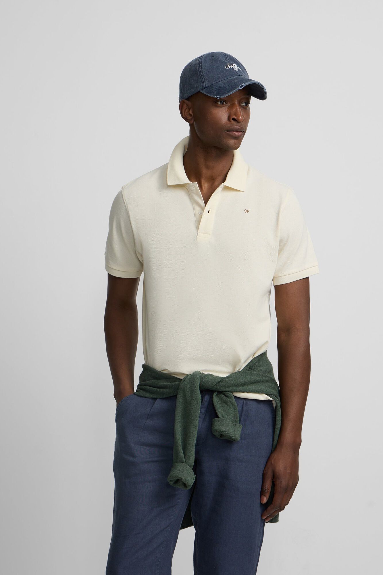 Silbon Polo cl&aacute;ssico liso Ecru