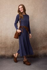 Slowlove Vestido largo melange Azul marino