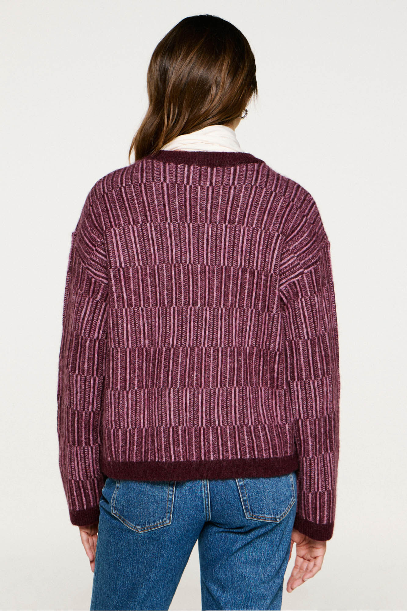 Selected Camisola de gola caixa de alpaca e l&atilde; Roxo