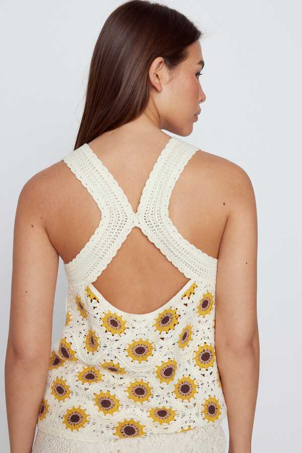 Cortefiel Crochet motif top Multicolour