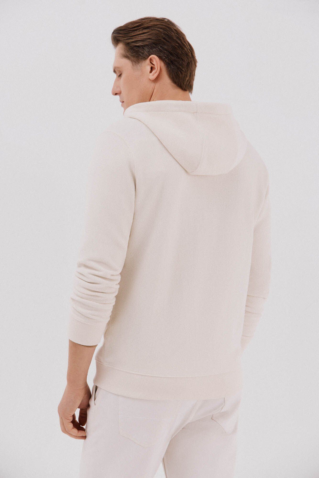 Cortefiel Hooded cardigan Ivory