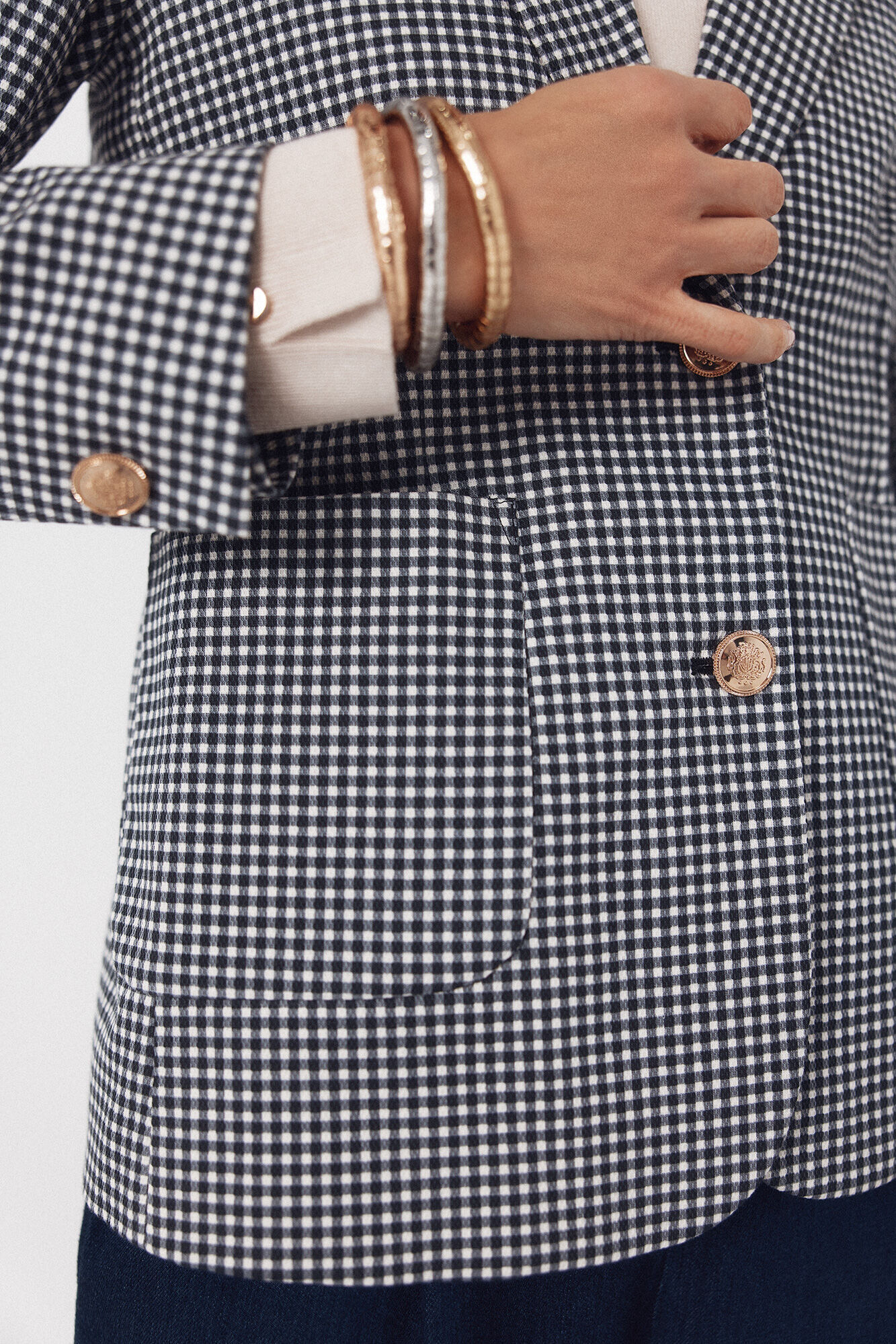 Cortefiel Blazer de punto piqu&eacute; Estampado blanco