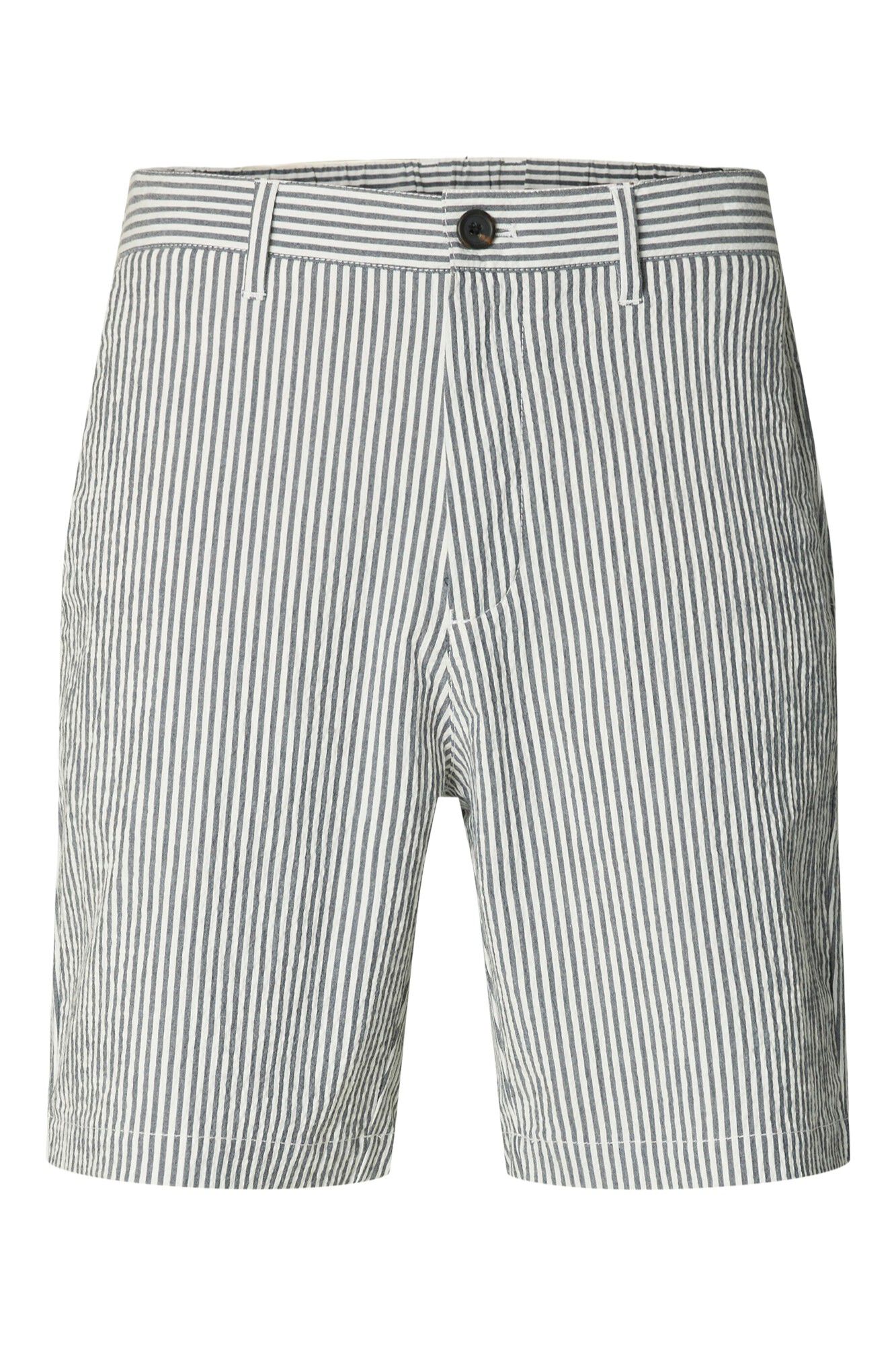 Selected Cal&ccedil;&otilde;es em tecido estruturado Azul