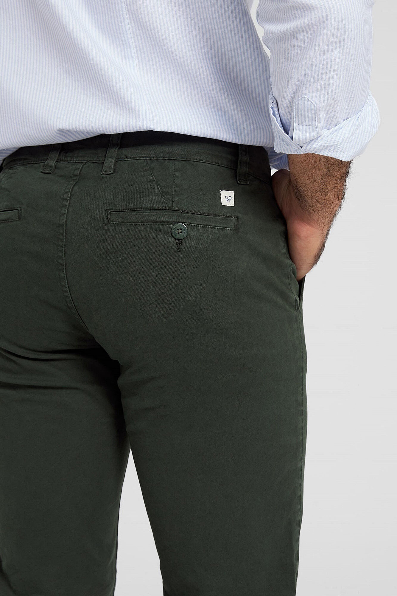 Silbon Casual bottle green chinos Dark green