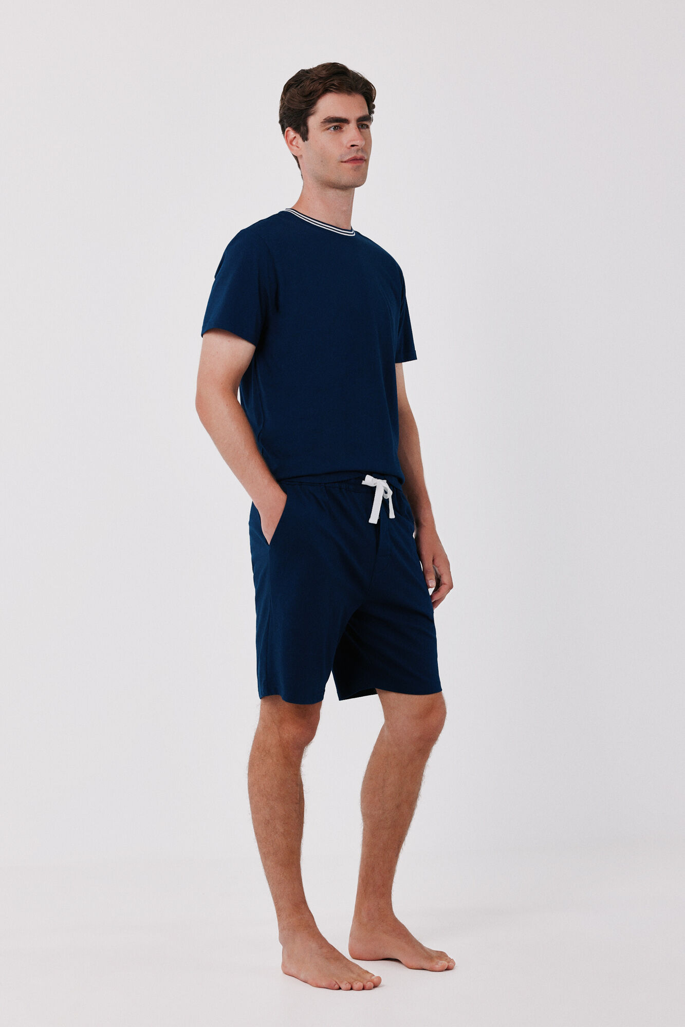 Cortefiel Jersey-knit pyjamas set Navy