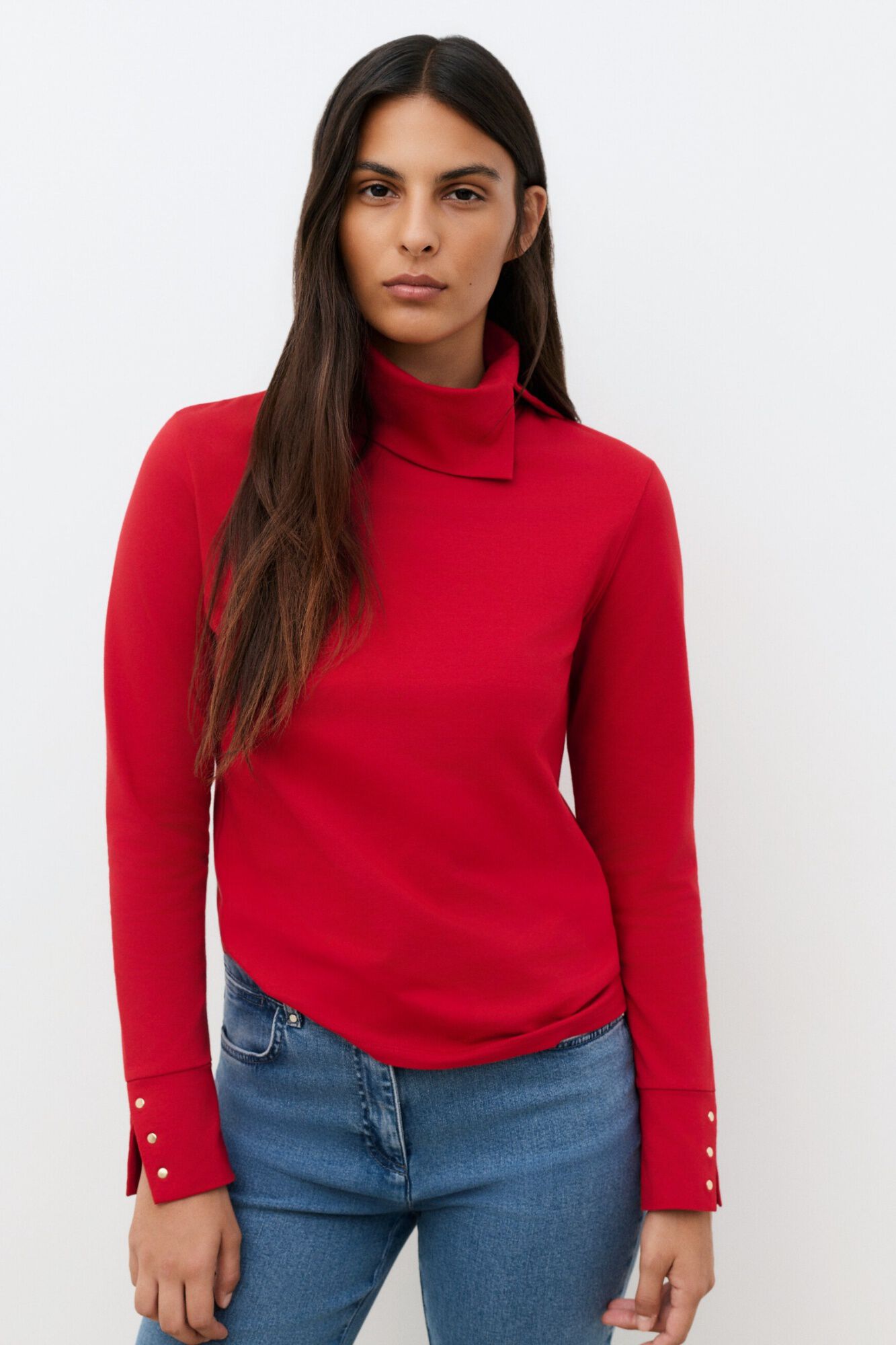Caroll Camiseta cuello alto cruzado