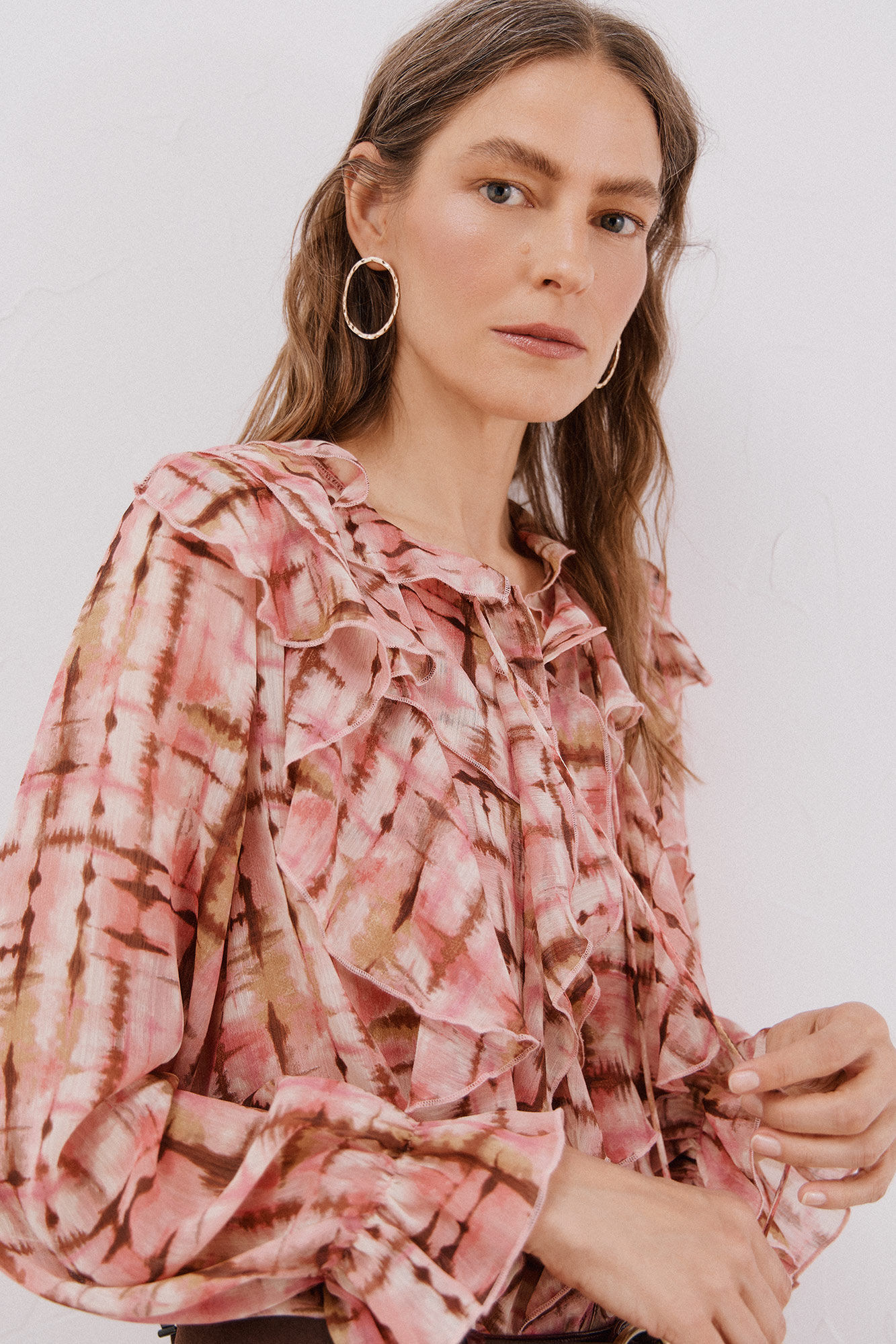 Cortefiel Blusa com folho na frente Impress&atilde;o