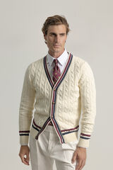 PuroEGO Cardigan universit&aacute;rio de algod&atilde;o Tostado