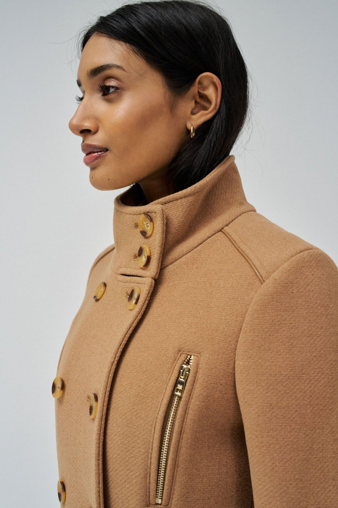 Salsa Jeans Sobretudo de l&atilde; Tostado