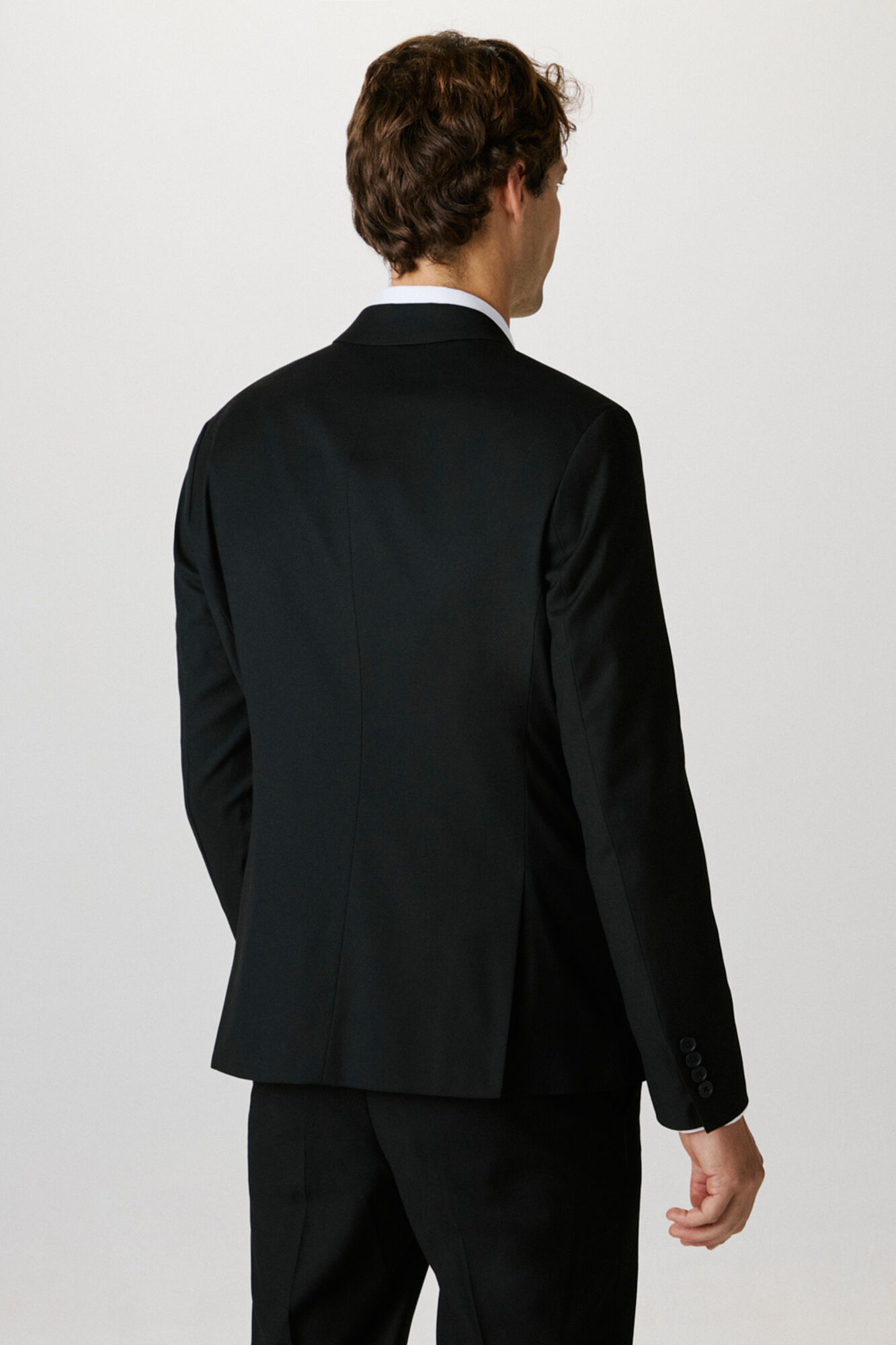 Selected Slim fit suit jacket made from recycled materials. Black