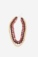 Cortefiel Collar abalorios triple Granate