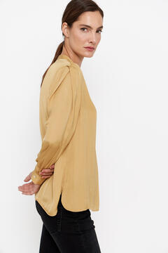 Cortefiel Satin blouse Yellow