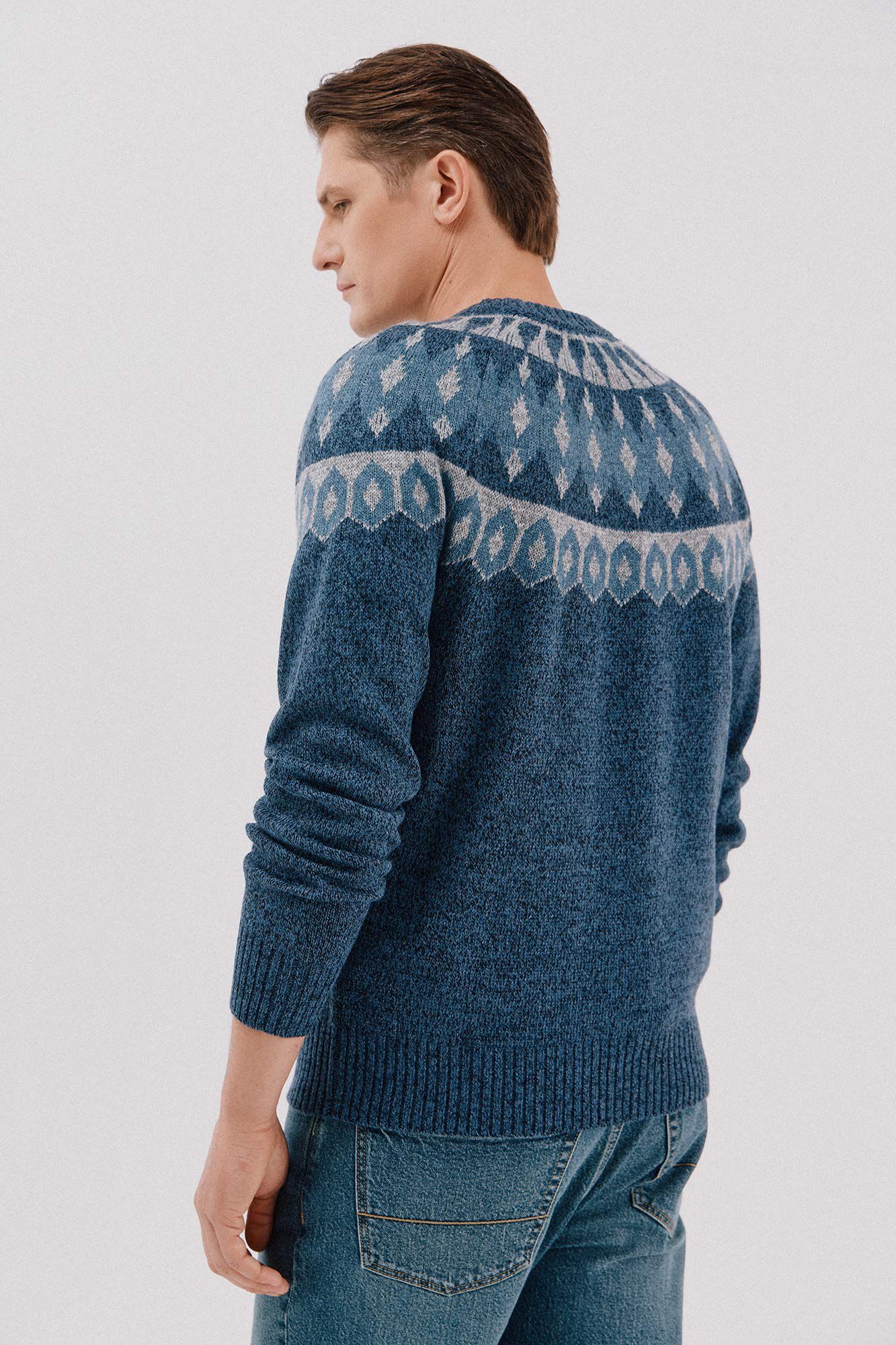 Cortefiel Jersey navide&ntilde;o fantas&iacute;a lana cuello caja Azul marino