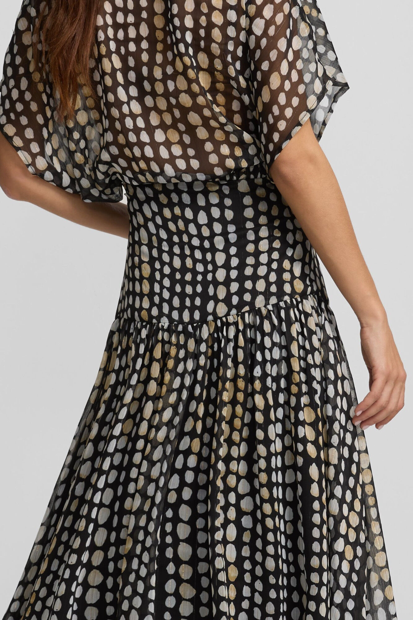 Silbon Falda larga lunares Negro