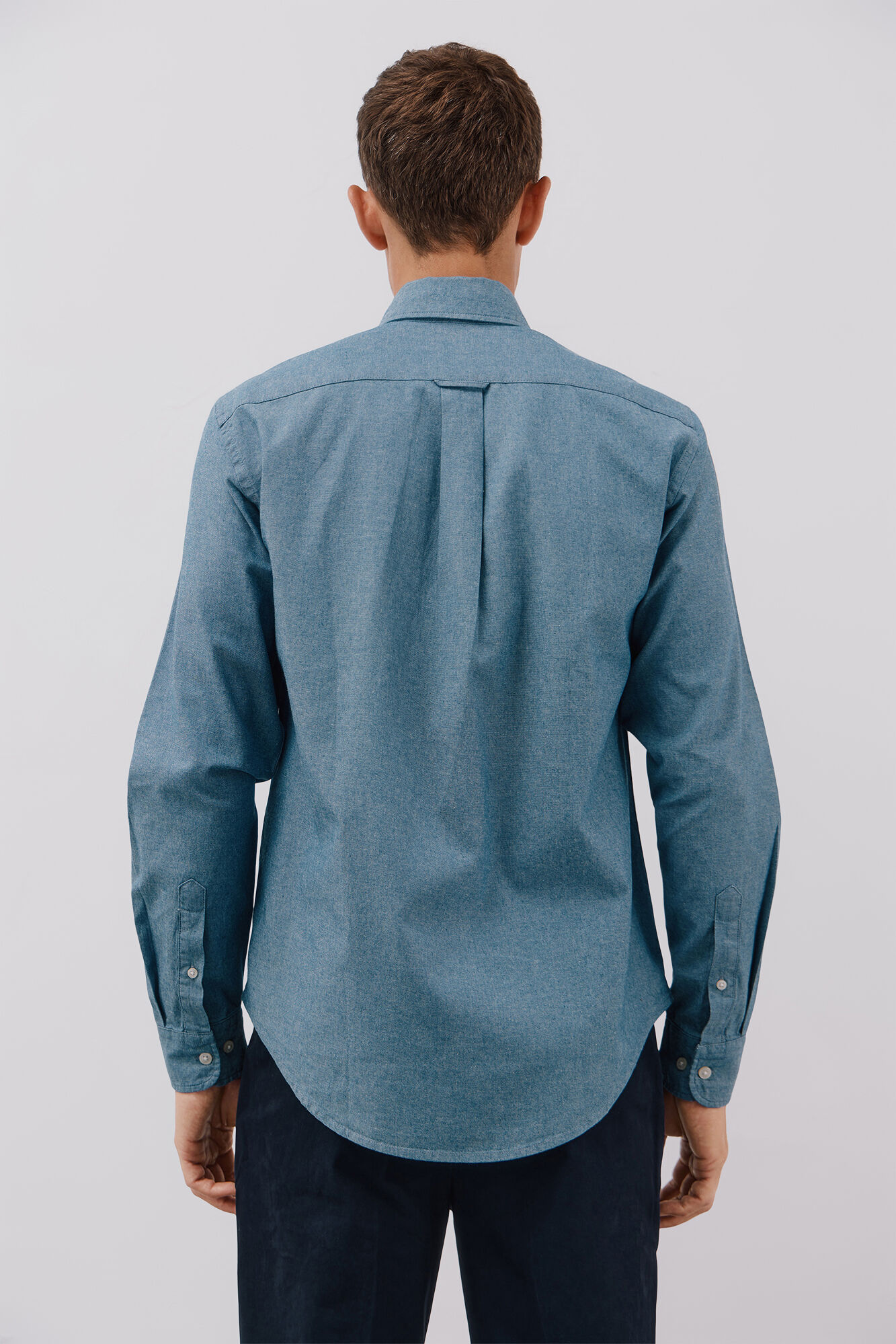 Cortefiel Denim shirt with pocket Blue