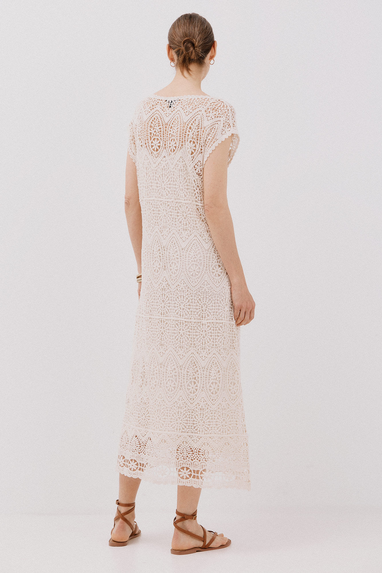 Cortefiel Crochet dress Nude