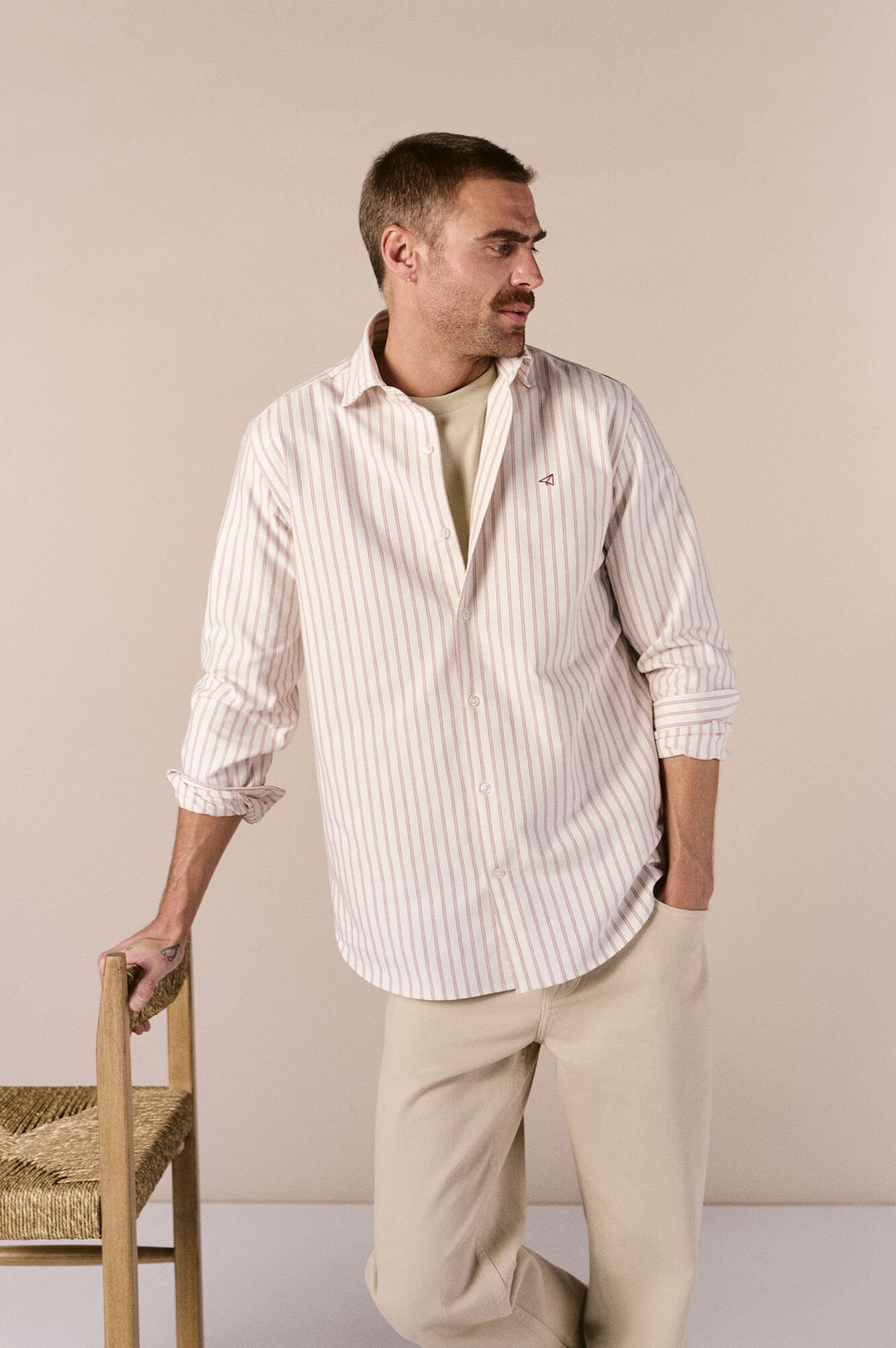 OOTO Camisa oxford manga comprida &agrave;s riscas Granada