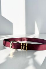 The Code Braided leather belt Maroon