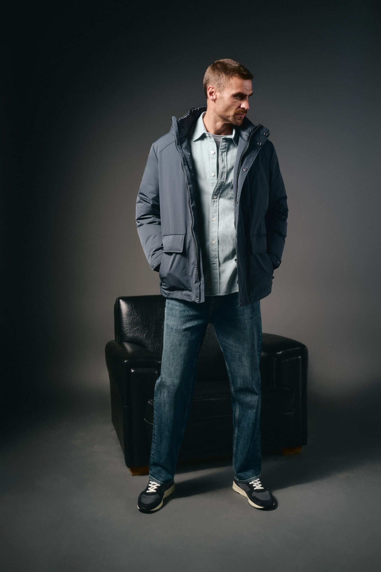 OOTO Hooded puffer parka Navy